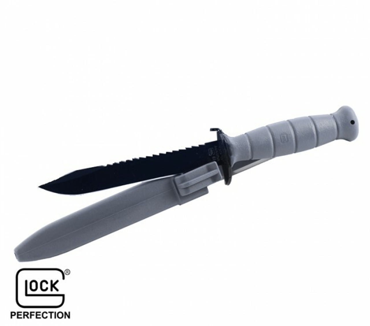 Glock Field Knife 6-1/2 Clip Point Blade Black Grey with Saw Bulk - View 2