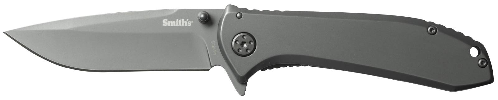 Smiths Caprella 2.95" Folding Drop Point Part Serrated Bead Blasted 400 SS Blade/Silver Skeletonized Stainless Steel Handle - View 2