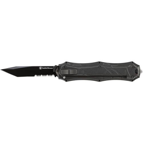 Smith & Wesson SWOTF9TBS OTF Assist Tanto Serrated Knife 3.6" Blade - View 2