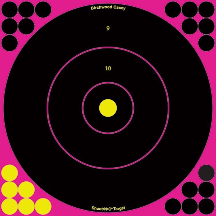 Birchwood Casey 34027 Shoot-N-C Reactive Target Black/Pink Self-Adhesive Paper Air Rifle 5 Targets - View 2