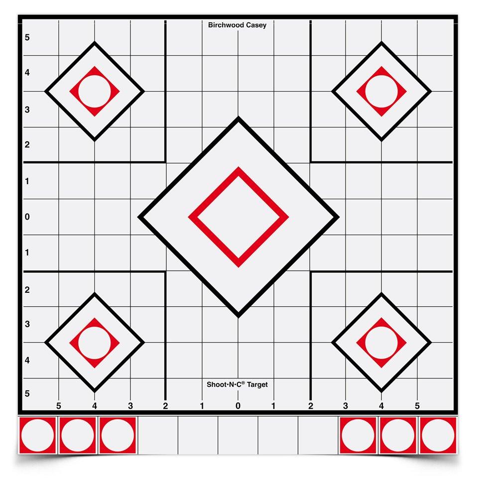 Birchwood Casey Shoot-N-C 12" White/Black Sight-In Target Self-Adhesive Indoor/Outdoor 5 Pack - View 2