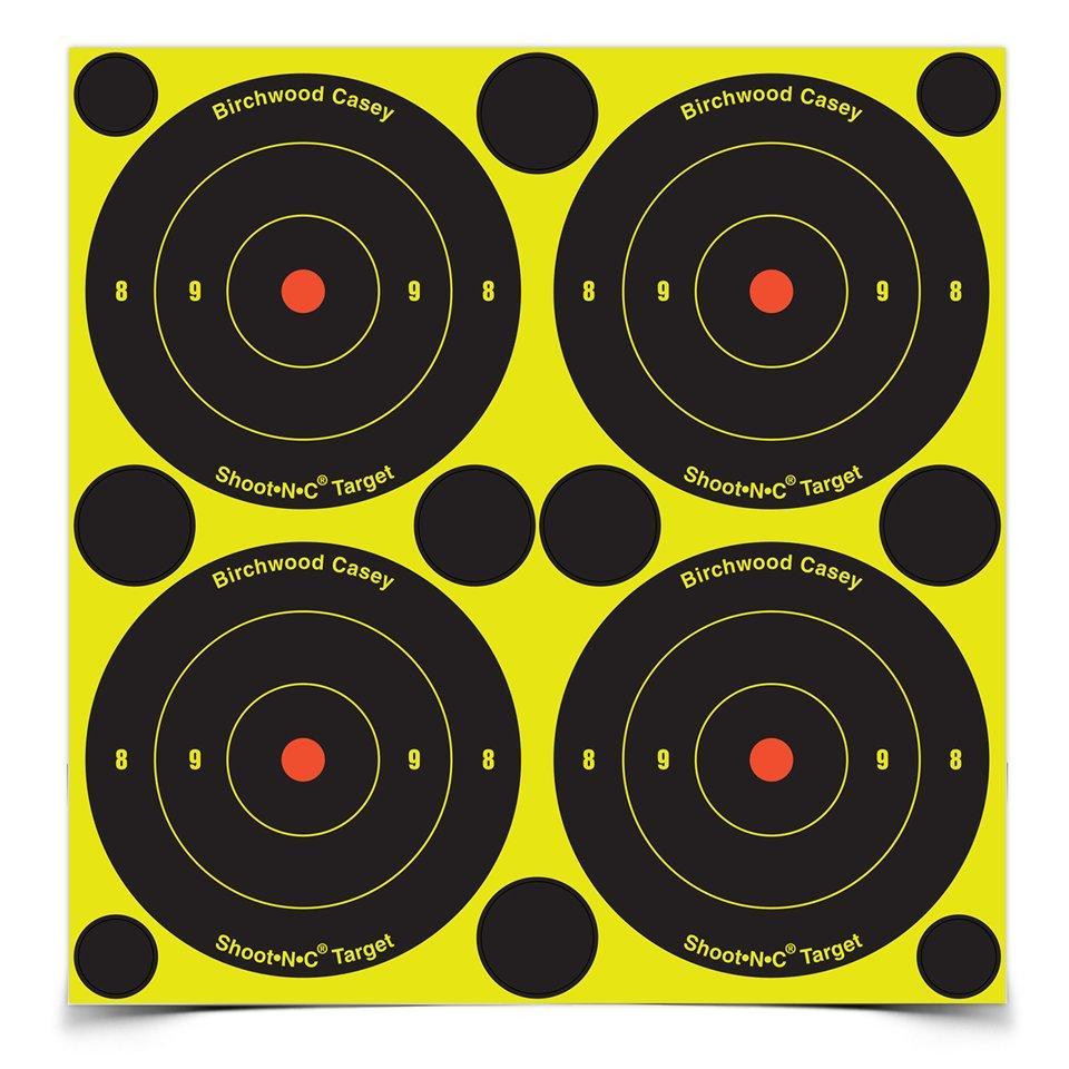 Birchwood Casey Shoot-N-C 34375 Self-Adhesive Paper Air/Rimfire Rifle Black/Yellow 3" Bullseye 240 Targets - View 2