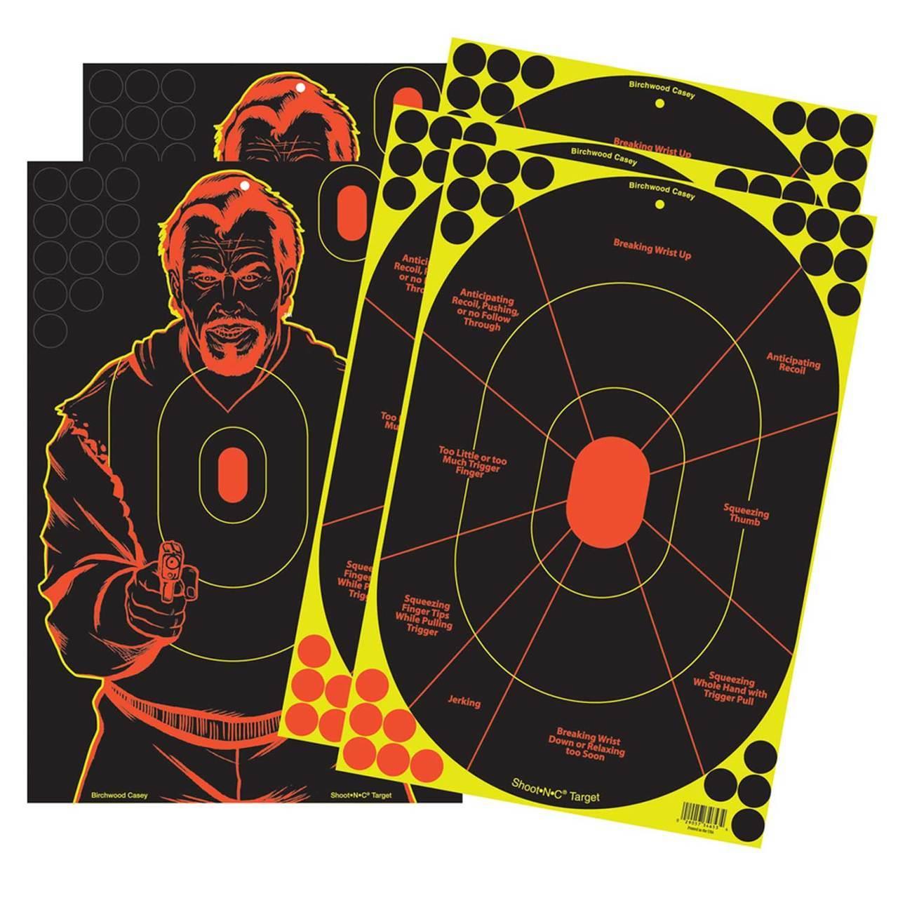 Birchwood Casey Shoot-N-C 12x18 Handgun Trainer Bad Guy Targets 5-Pack - View 2