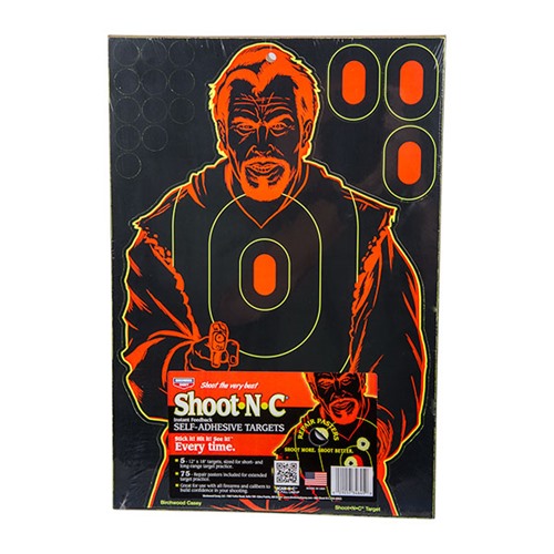 Birchwood CASEY Shoot-N-C 12x18in 5 Bad Guy Targets 75 Pasters (34645) - View 3