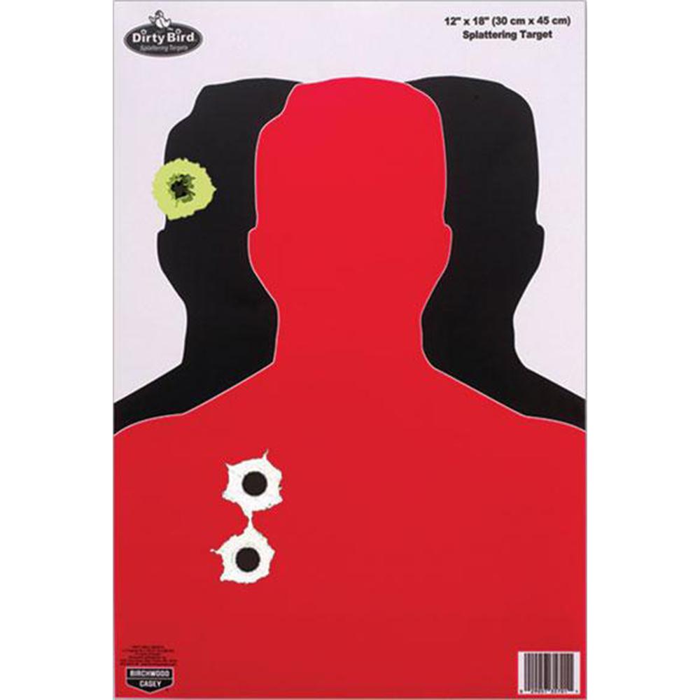 Birchwood Casey Dirty Bird Silhouette III Tagboard Hanging Pistol 12" x 18" Black/Red 8 Per Pkg (35708) - View 2