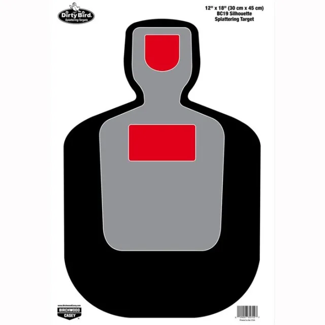 Birchwood Casey Dirty Bird BC-19 Silhouette Paper Pistol 12x18 100 Pack - View 2