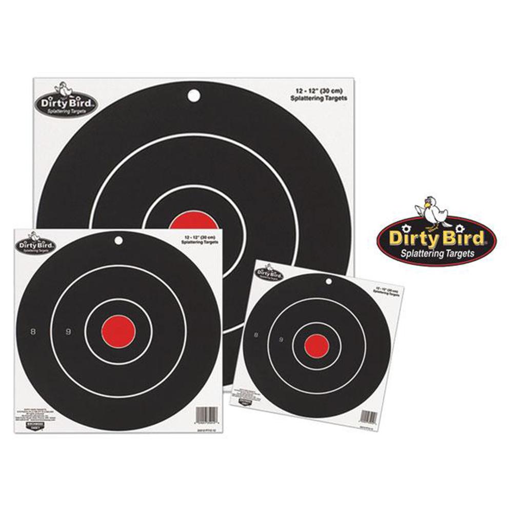Birchwood Casey 35825 Dirty Bird 8" Bullseye Tagboard Hanging Black/White 25 Per Pkg - View 2