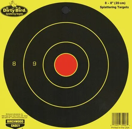 Birchwood Casey Dirty Bird 8" Bullseye Paper Target Yellow/Black 8 Pack - View 2