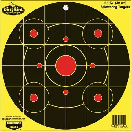 Birchwood Casey BC-35912 12 Inch Yellow Bullseye Reactive Target 4 Pack - View 2