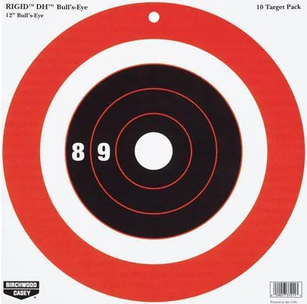 Birchwood Casey Rigid Bullseye Tagboard 12" x 12" Black/Orange 10 Pack - View 2