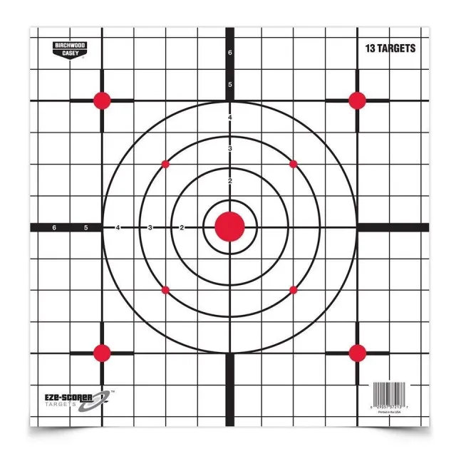 Birchwood Casey EZE-Scorer Sight-In 12" Bullseye Paper Hanging Black/White 13 Per Pkg - View 2