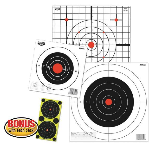 Birchwood Casey EZE-Scorer 8" Bullseye Paper Target Black/Red 26 Pack - View 2