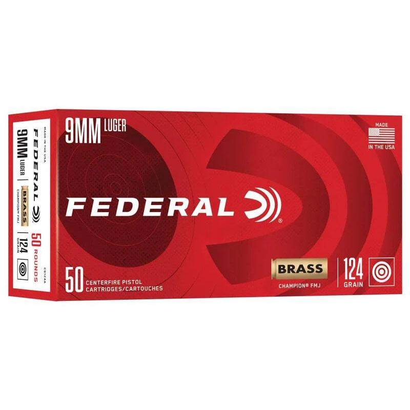 Federal C9124A 9mm Luger Champion Brass 9mm FMJ 124gr - View 2