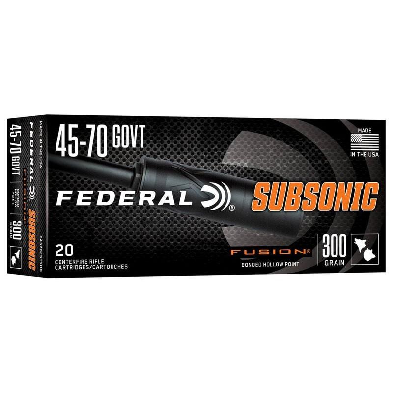 Federal 45-70 GOVT 300GR FUSION SUBSONIC 20 F4570FS1SUB - View 2