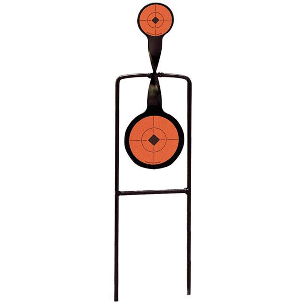 Birchwood Casey 46221 World of Targets Sharpshooter Spinner Rimfire Pistol/Rifle AR500 Steel Black/Orange Bullseye Illustration Impact Enhancement Motion - View 2