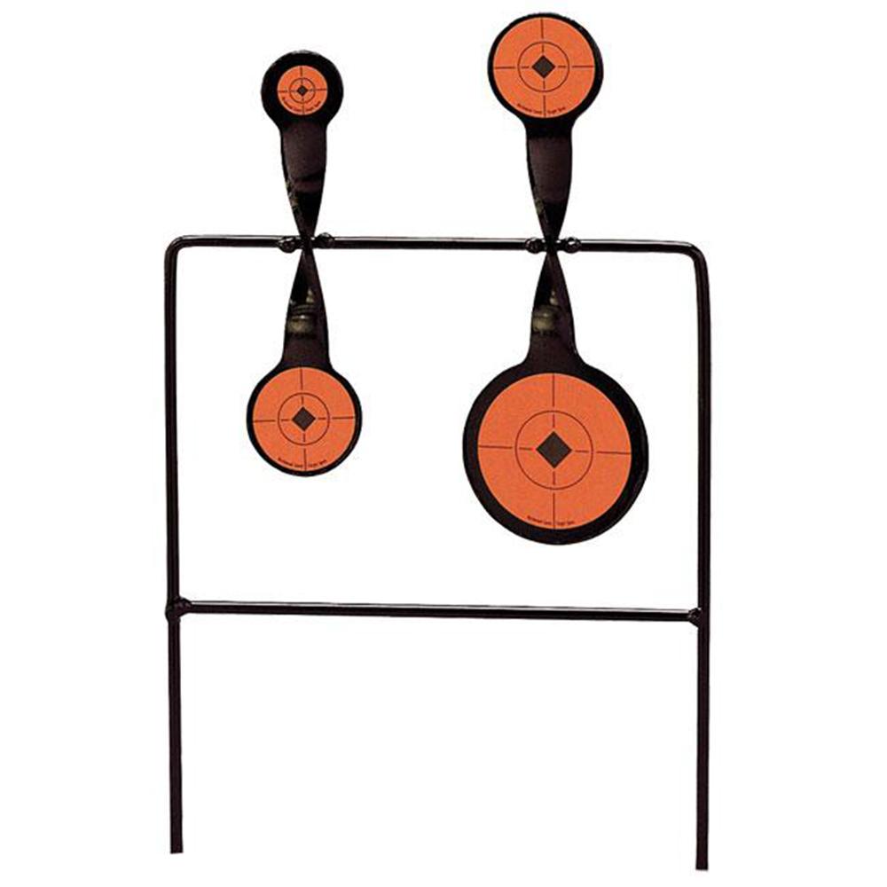 Birchwood Casey World of Targets Duplex Spinner Rimfire Pistol/Rifle AR500 Steel Black/Orange Bullseye Illustration Impact Enhancement Motion - View 2