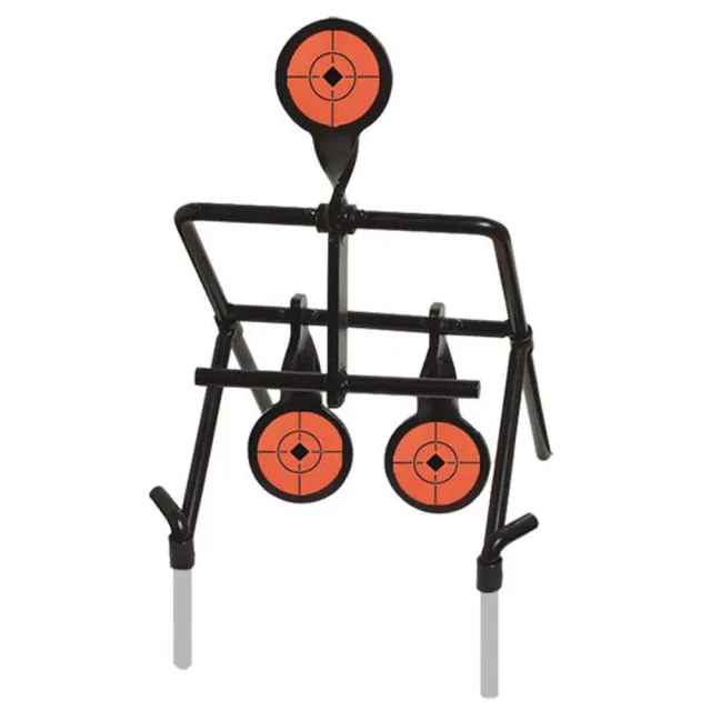 Birchwood Casey 47044 World of Targets Gallery Resetting 3.75" Handgun Black/Orange Steel Circle with Crosshair and Diamond - View 2