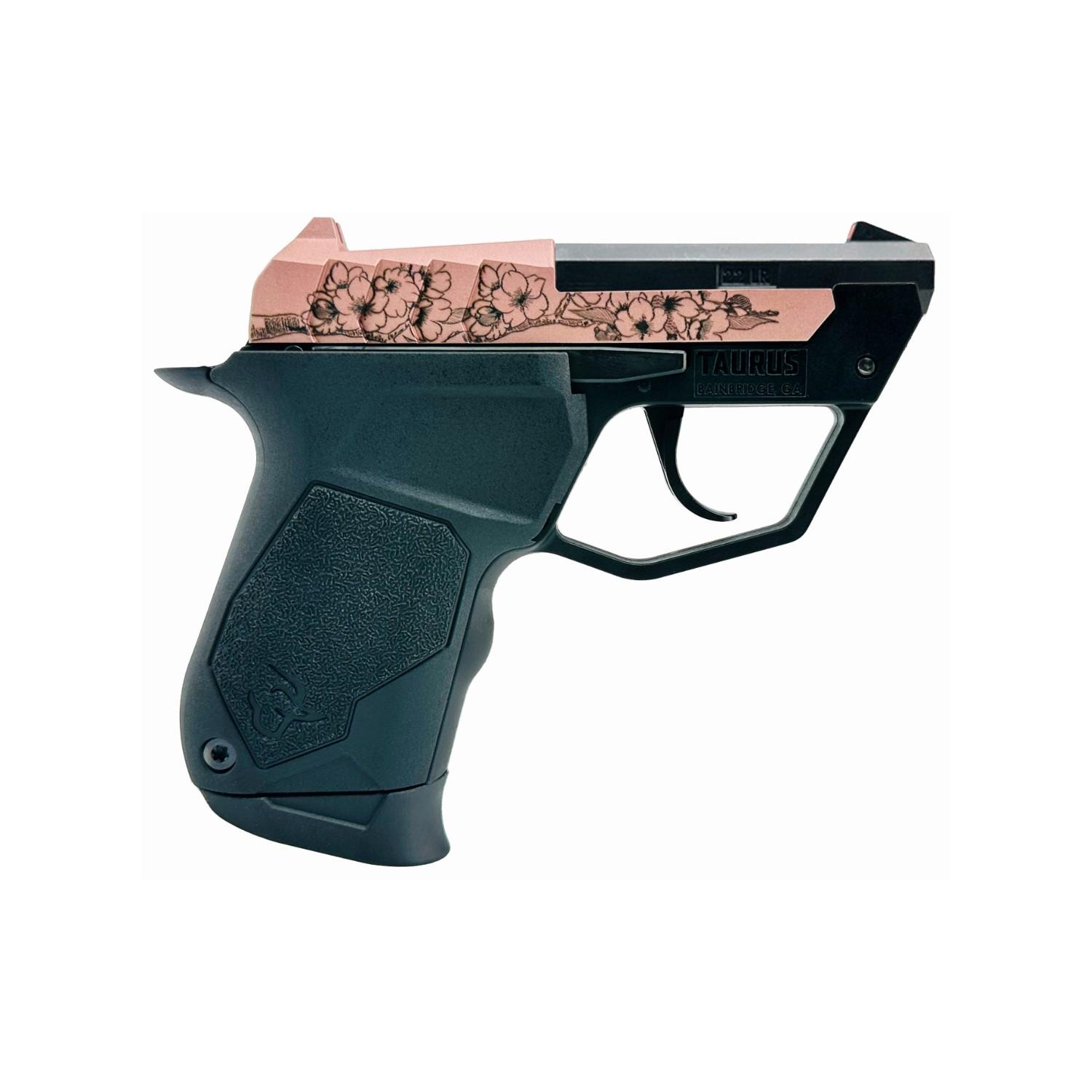 Taurus 22TUC Pistol 22 LR 3 in. Black/Cherry Blossom Engraved 9 rd. - View 2
