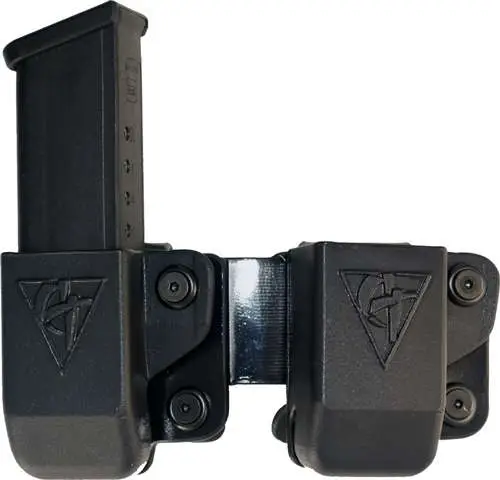 Comp-Tac C62304000LBKN Twin Mag Pouch Double Style made of Kydex with Black Finish, Belt Clip & 1.50" Belt Size compatible with Double Stack 9mm, 40 or 45 GAP Glock Mags for Right Hand - View 2