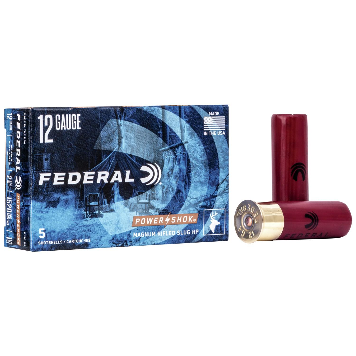 Federal F130 RS 12 Gauge 2.75 in 1.25 oz Rifled Slug 5 Rounds per Box - View 2