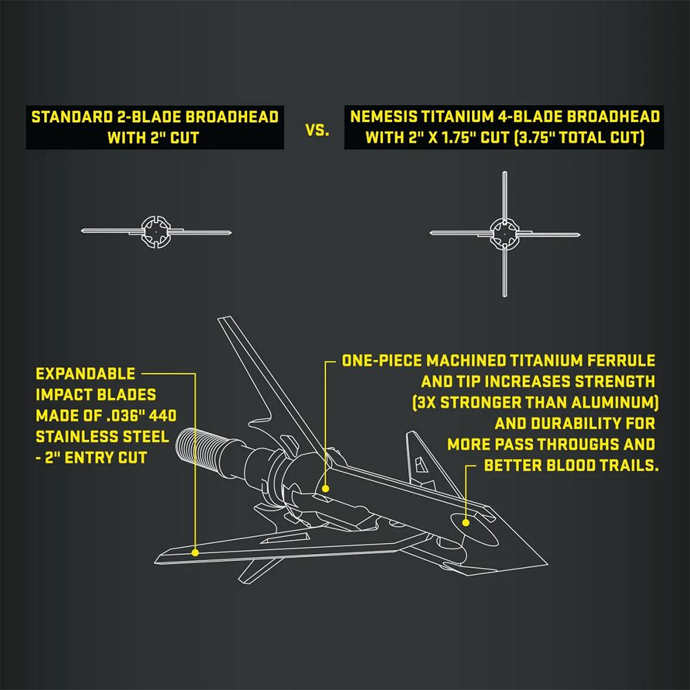 TenPoint Nemesis Titanium Broadheads 100 gr. 3 pk. - View 2