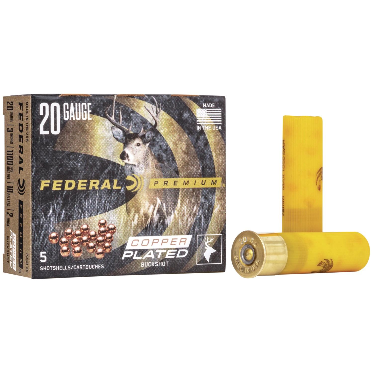 Federal P2582B 20 Gauge 3 in 18 Pellets 2 Buckshot 5 Rounds per Box - View 2