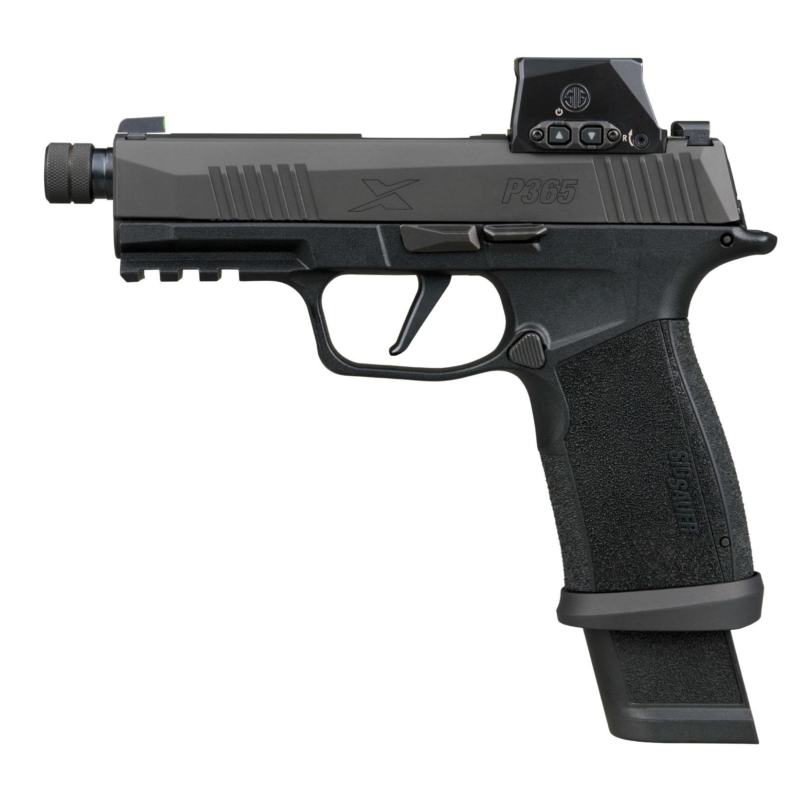 Sig Sauer P365X-Macro TACOPS Handgun 9mm Luger 21rd Magazines(4) 4 Threaded Barrel Romeo-X Red Dot - View 2