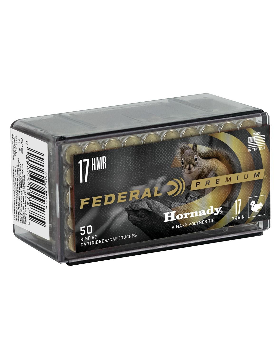 Federal P771 Premium Varmint & Predator 17 HMR 17 gr 2530 fps Hornady V-Max (VMX) 50 Bx/60 Cs - View 2