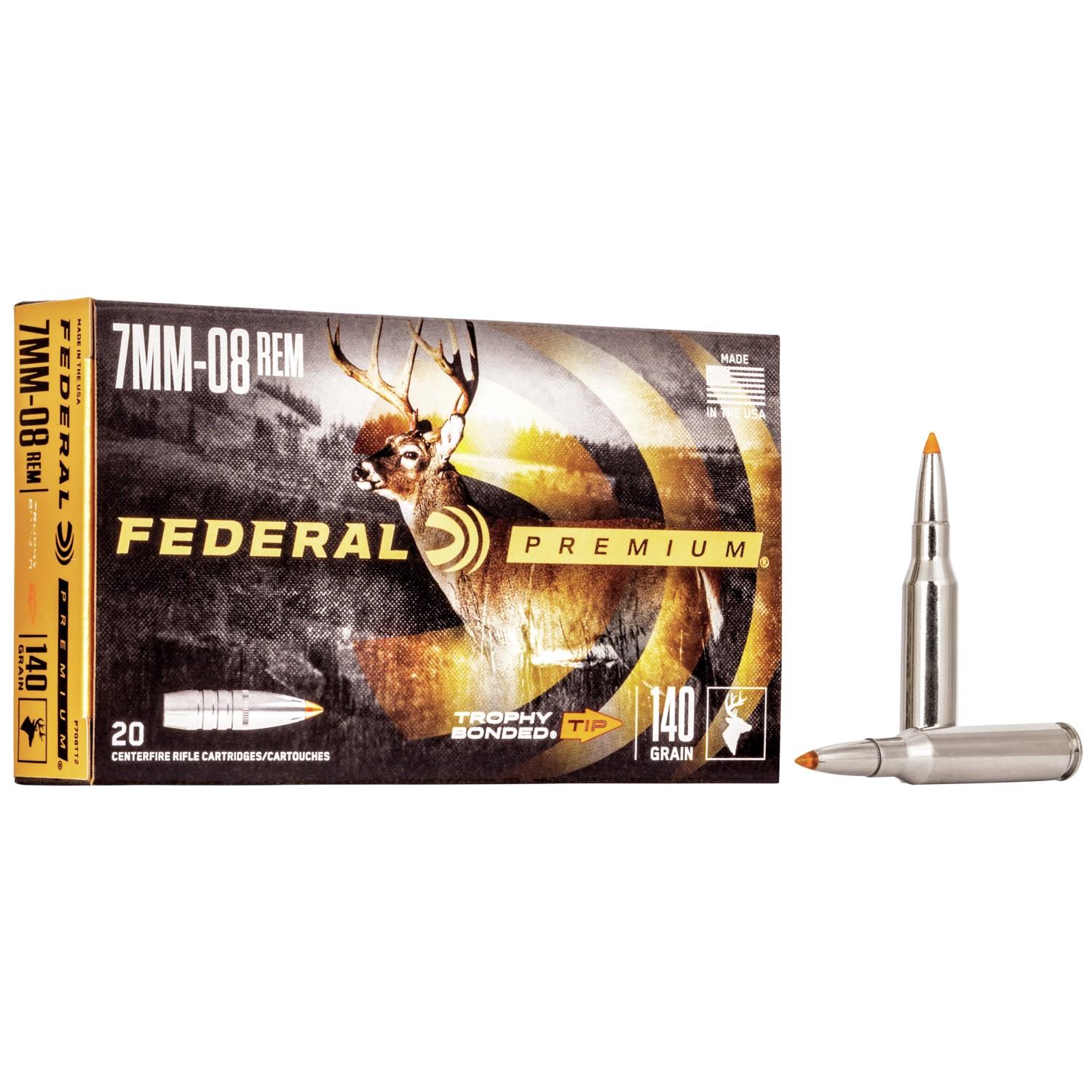 Federal P708TT2 Premium 7mm-08 Rem 140 gr Trophy Bonded Tip 20 Bx/ 10 Cs - View 2