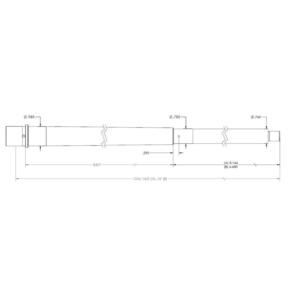 Proof AR-15 Rifle Barrel .223 Wylde 16 5/8x24 Threaded Stainless Steel - View 2