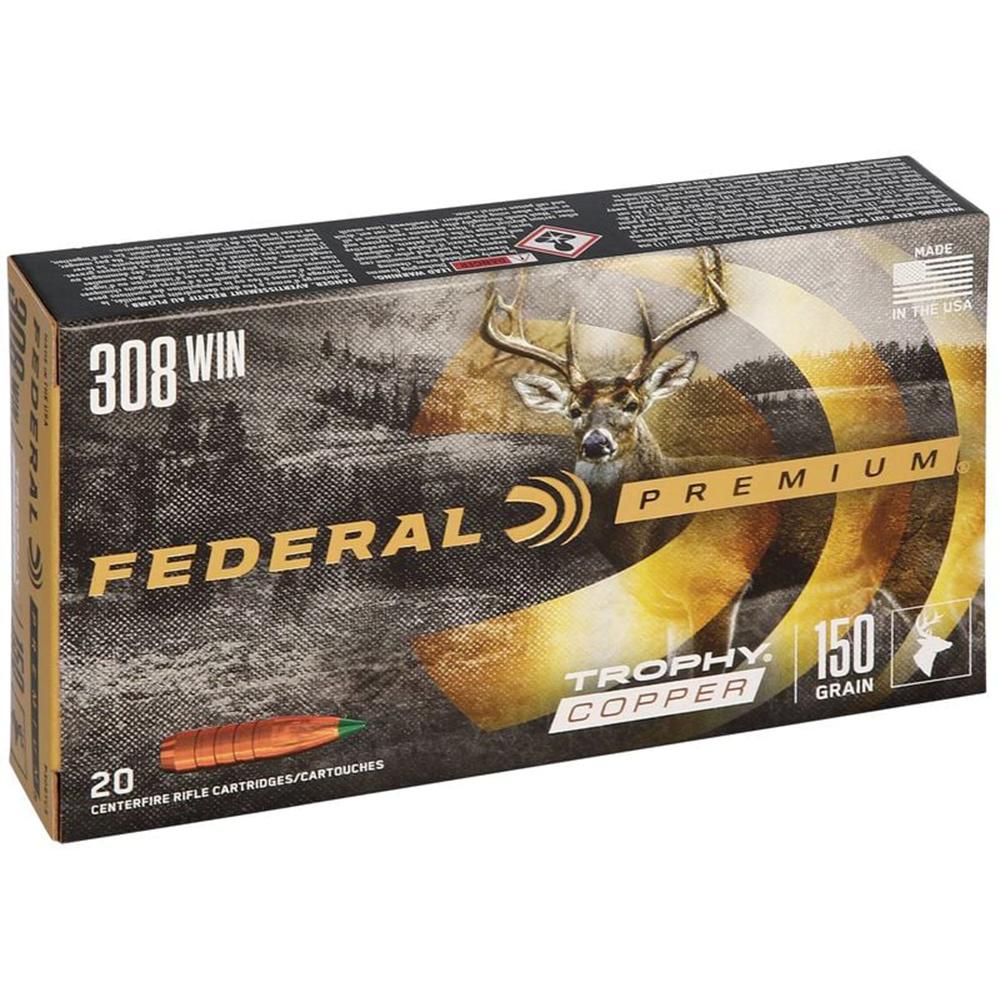 Federal P308TC3 308 Win 150 gr Trophy Copper Hunting Ammo 20/10 - View 2