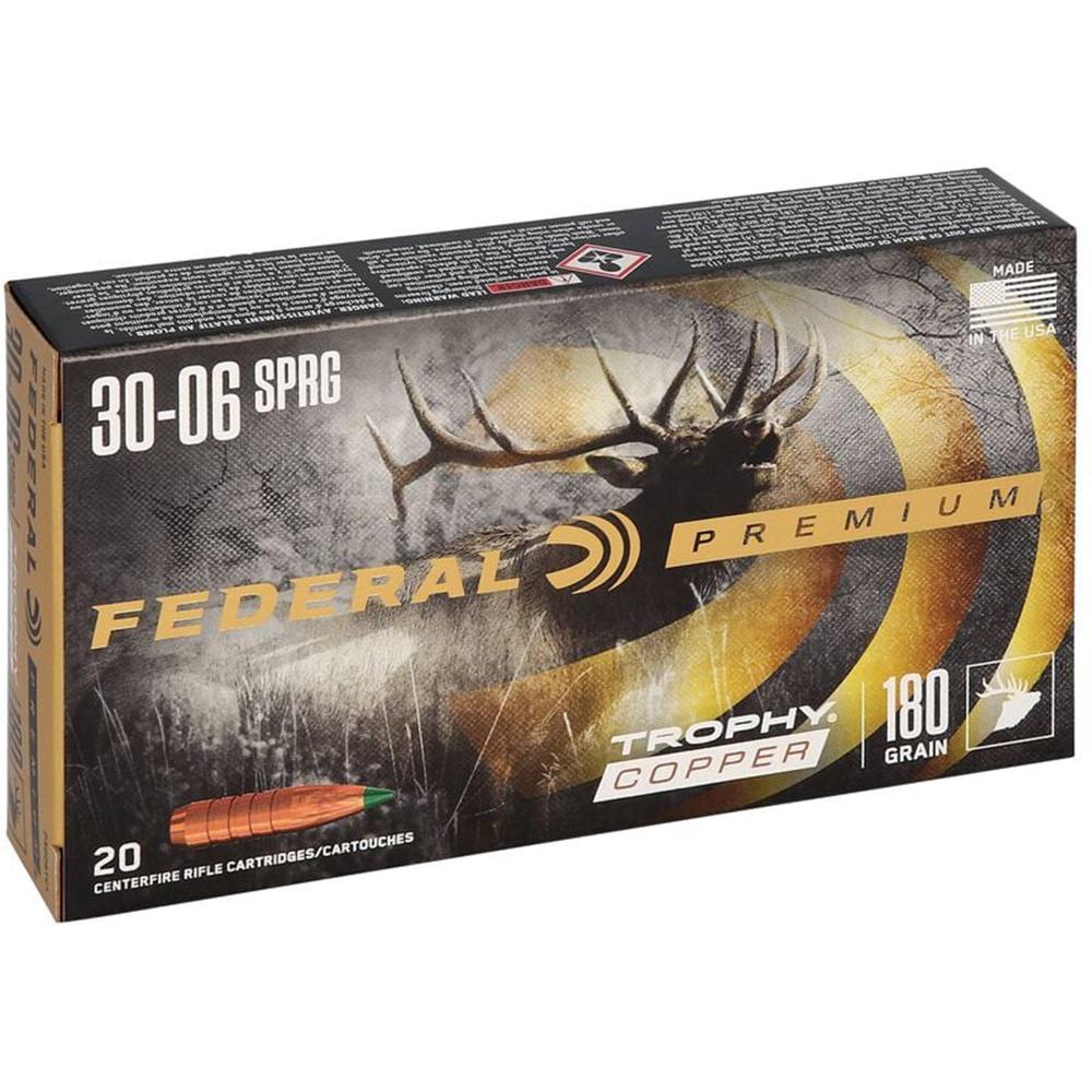 Federal P3006TC1 30-06 Springfield 180 Grain Trophy Copper 20 Rounds - View 2