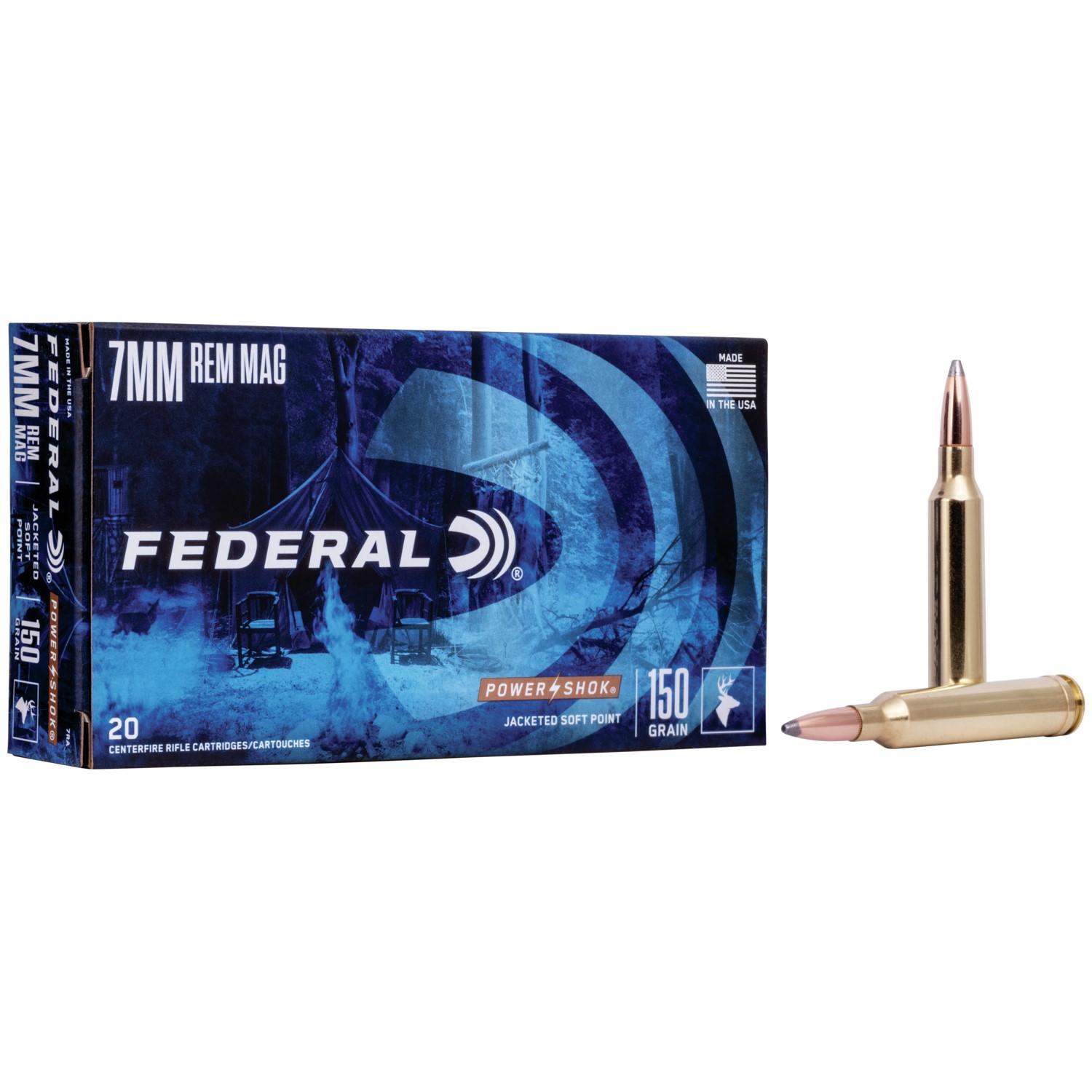 Federal 7RA 7mm Remington Magnum 150 Grain Jacketed Soft Point 20 Rounds - View 2