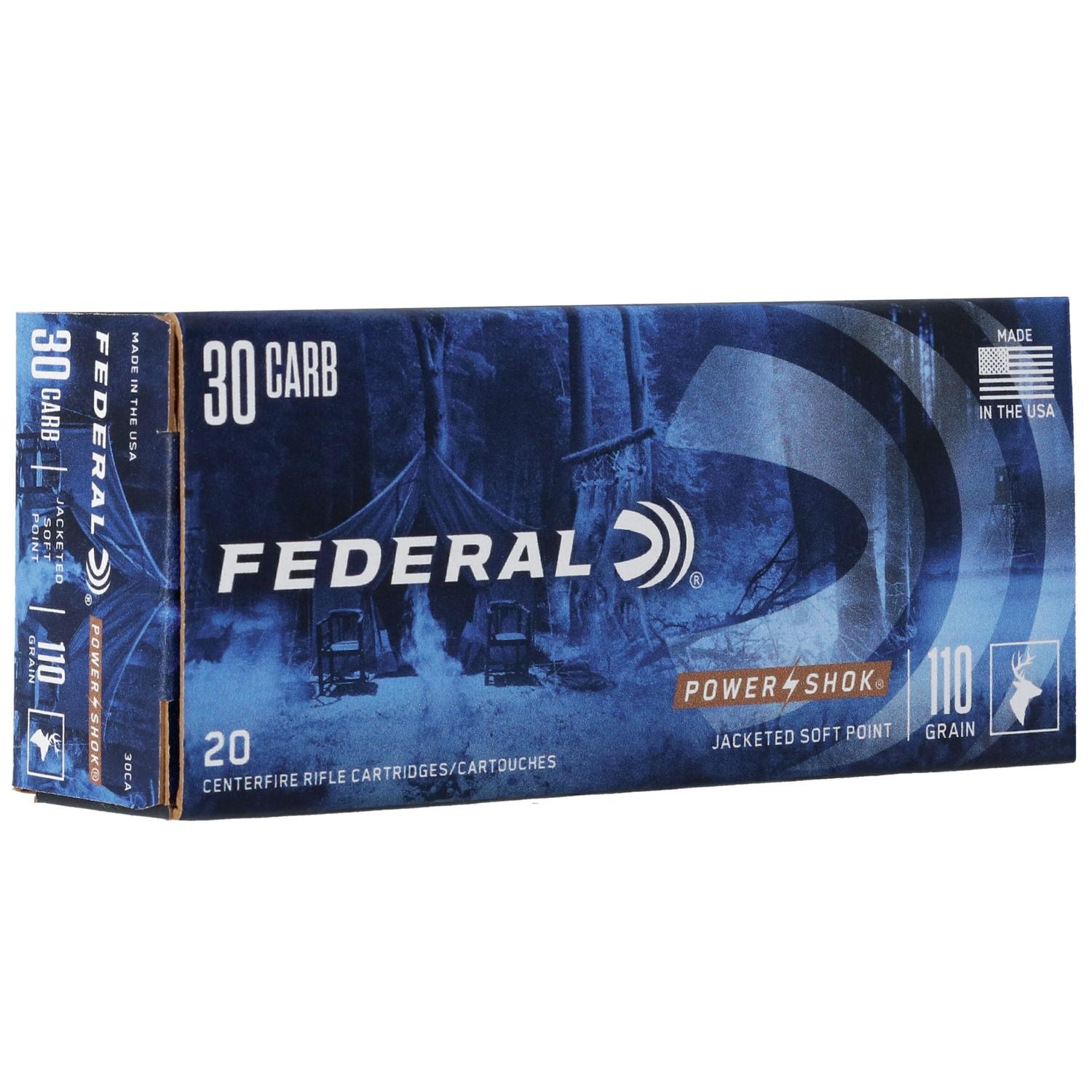 Federal POWER-SHOK 30 Carbine 110 Grain Soft Point RN 20 Rounds per Box - View 2