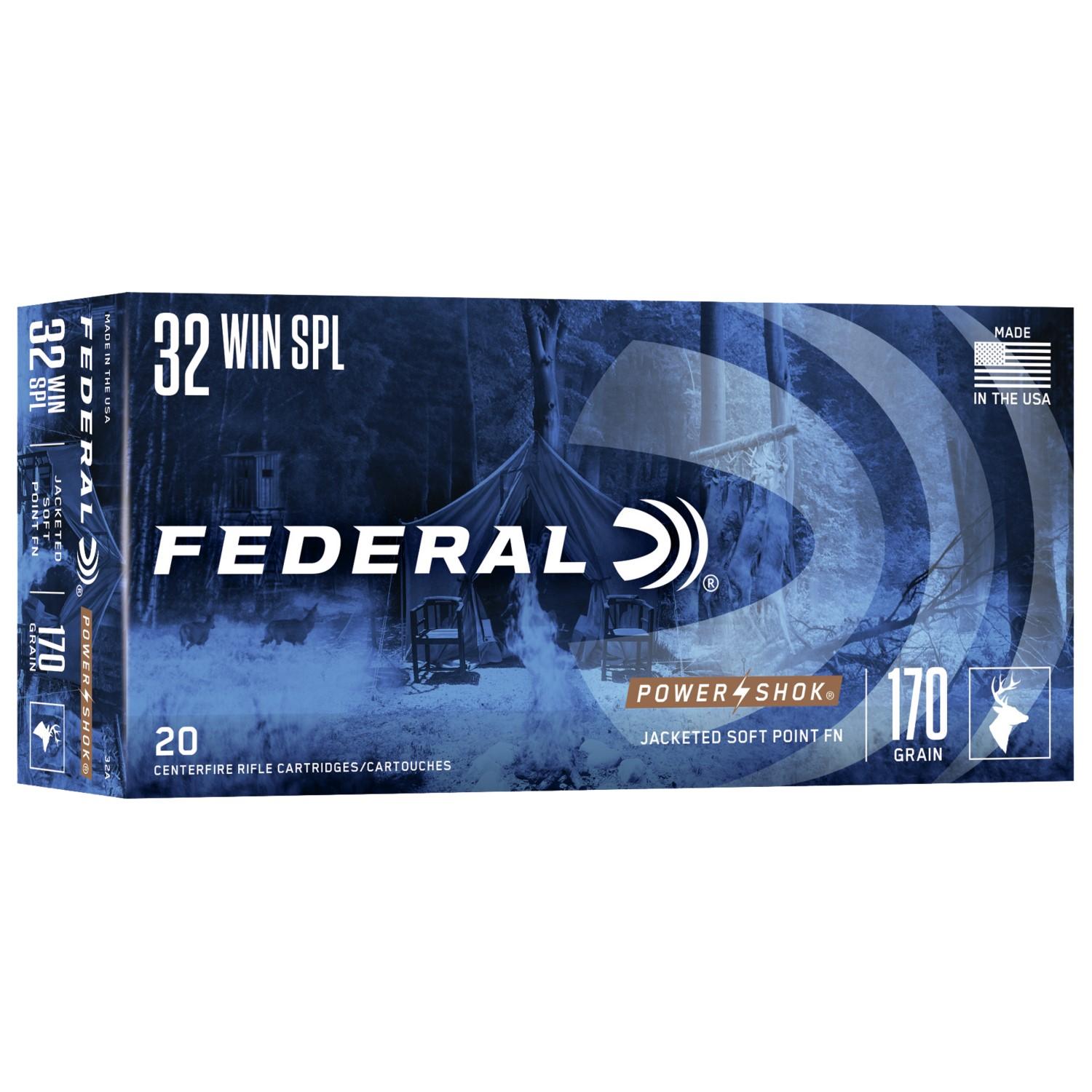 Federal Power-Shok Rifle Ammunition .32 Win Special 170 gr FNSP 2250 fps - 20/box - View 2