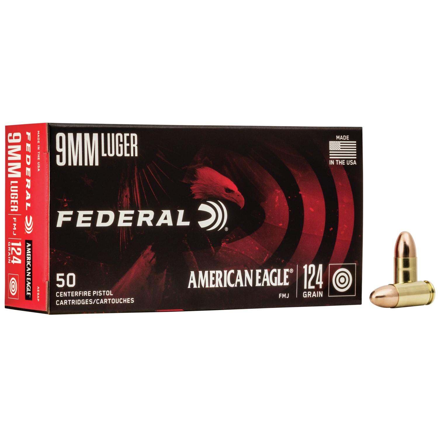 Federal AE9AP 9mm Luger 124 Grain FMJ 50 Rounds per Box - View 2