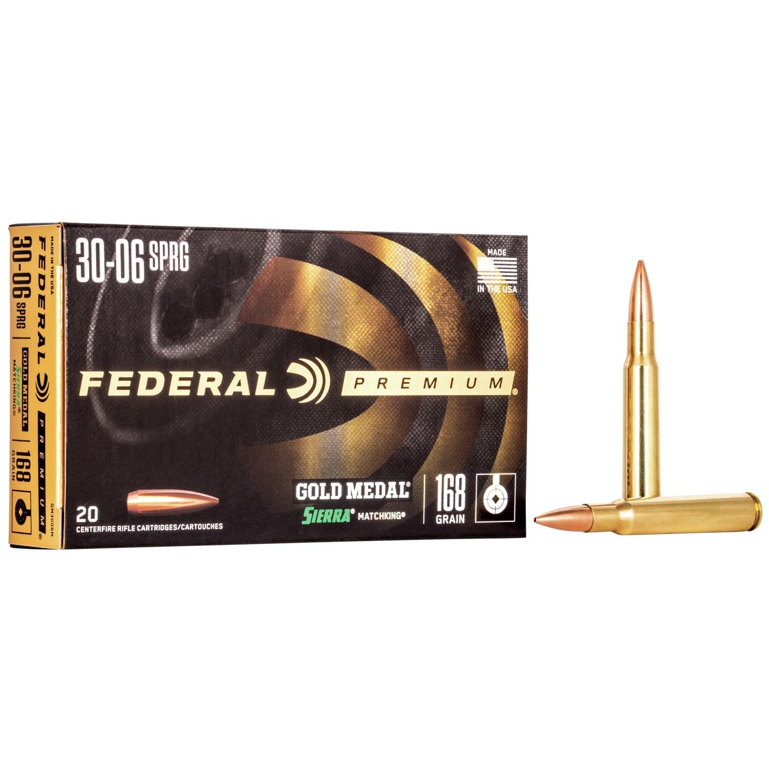 Federal GM3006M 30-06 Springfield 168 Grain BTHP 20 Rounds Box - View 2