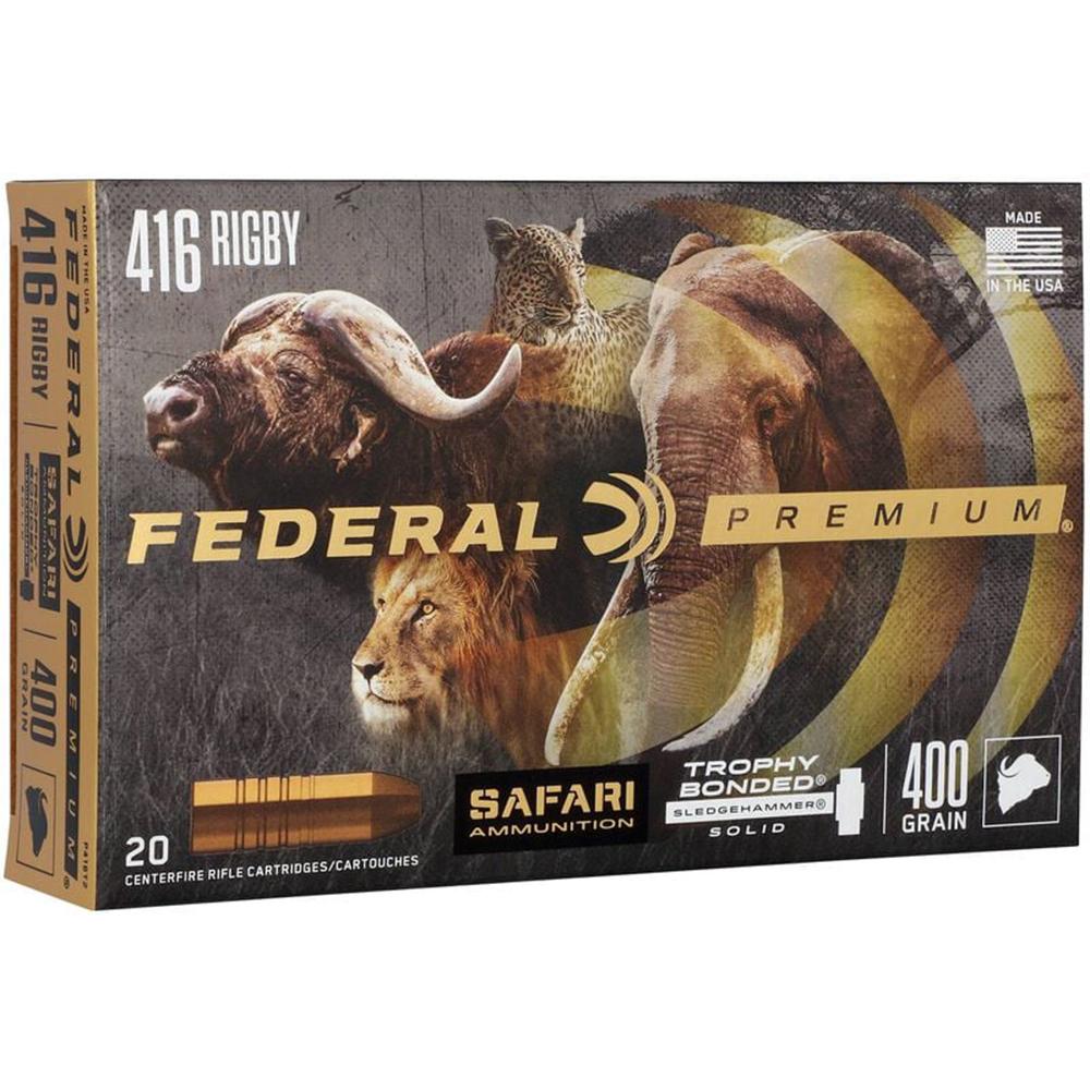 Federal Premium P416T2 416 Rigby 400gr Solid 20 Per Box Nickel-Plated - View 2