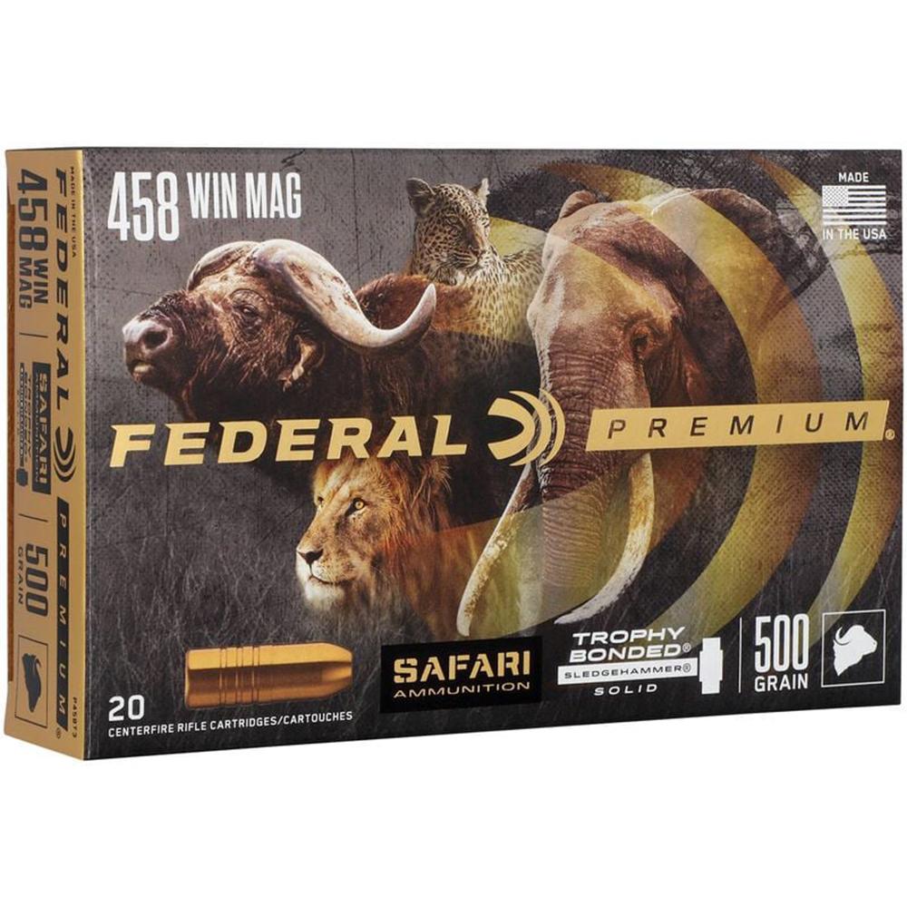 Federal Premium Safari Cape-Shok 458 Winchester Magnum Trophy Bonded Sle... - View 2