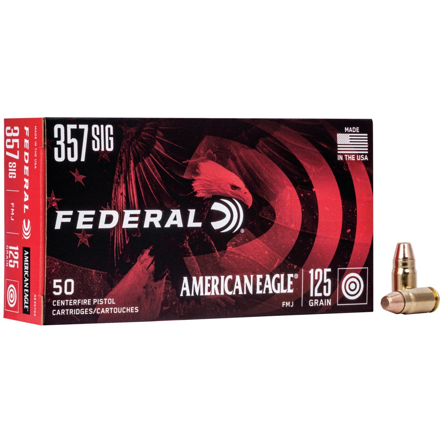 Federal AE357S2 357 Sig 125 Grain FMJ 50 Rounds Box - View 2