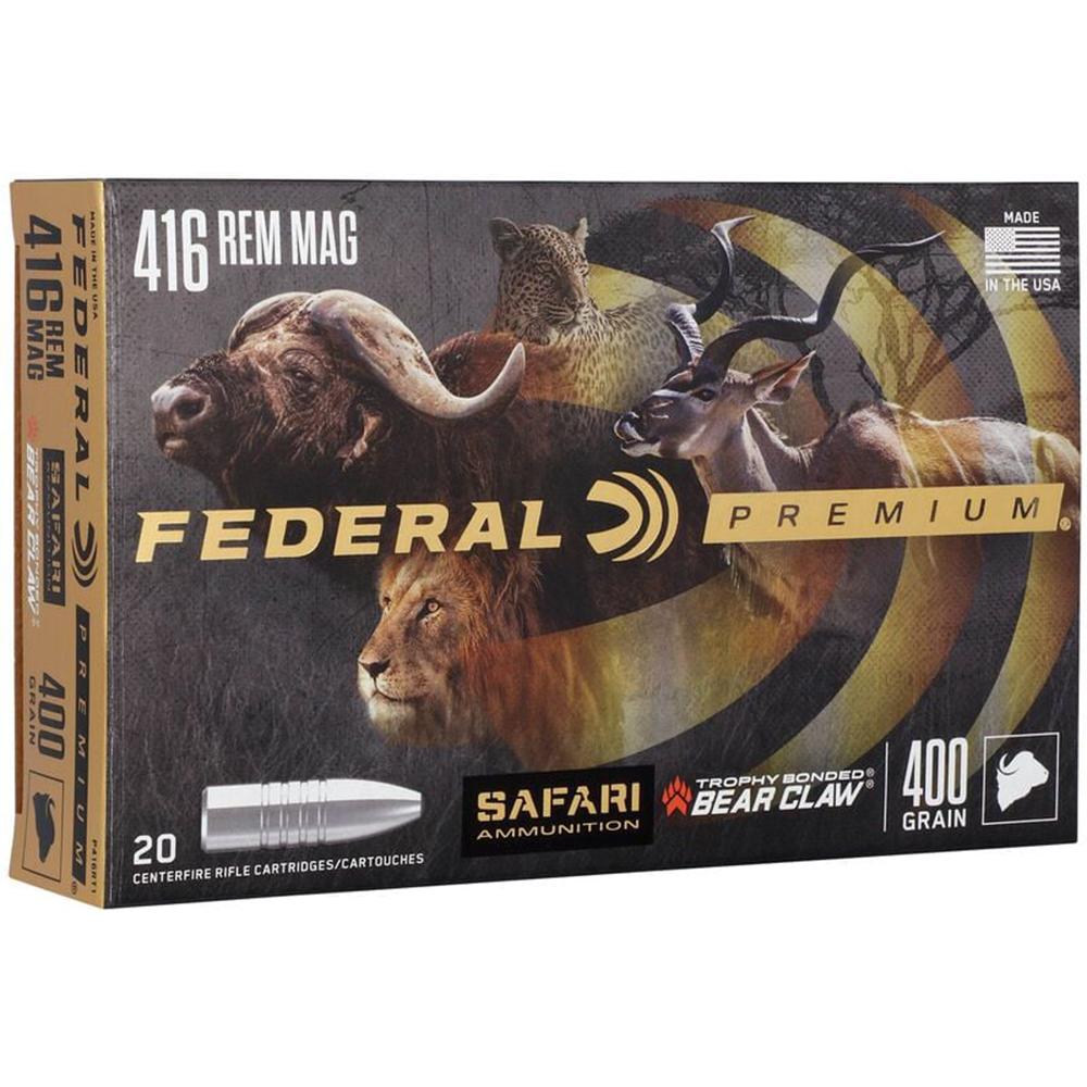 Federal Premium P416RT1 416 Rem Mag 400 Grain Trophy Bonded Bear Claw - View 2