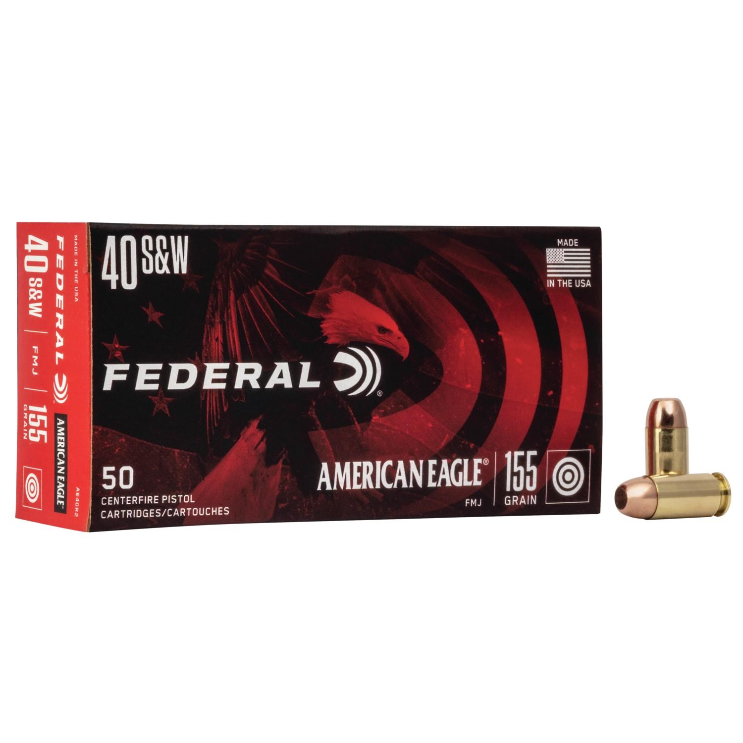 Federal AE40R2 American Eagle Handgun 40 S&W 155 gr Full Metal Jacket (FMJ) 50 Per Box/ 20 Cs - View 2