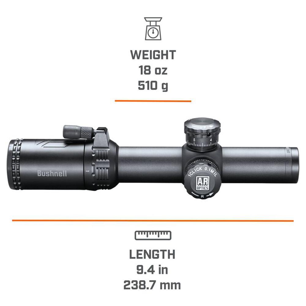 Bushnell AR71424I AR Optics Matte Black 1-4x24mm 30mm Tube Illuminated BTR-2 Reticle - View 2