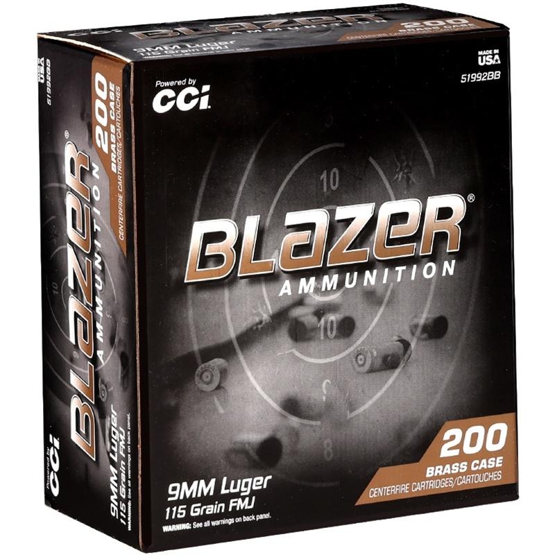 CCI 9MM LUGER 115GR FMJ BLAZER BRASS 200 - View 2