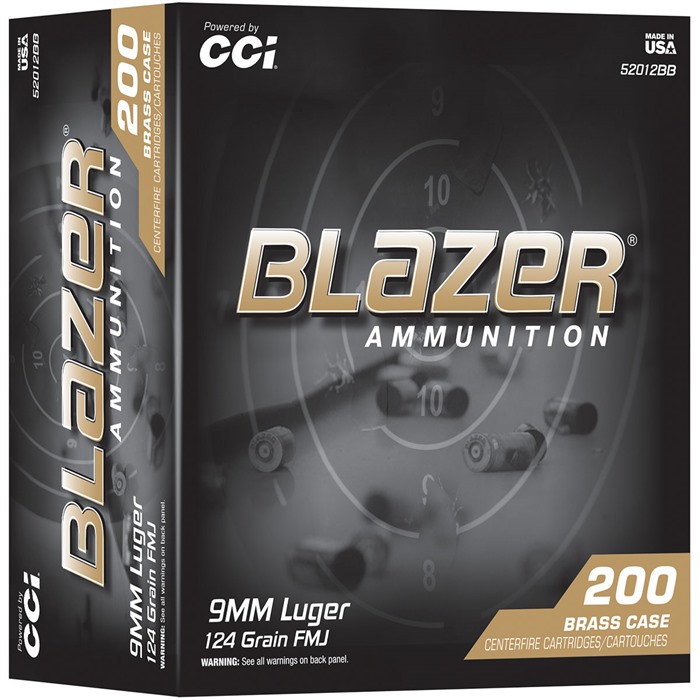 CCI 9MM LUGER 124GR FMJ BLAZER BRASS 200 - View 2