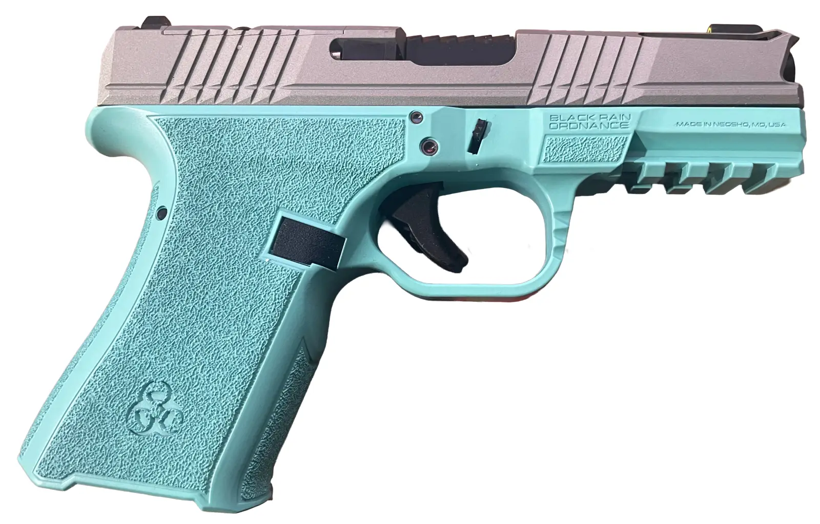 Black RAIN FRONTLINE+ HGA 9MM 4IN BBL 15RD TIFFANY BLUE/SATIN MAG - View 2