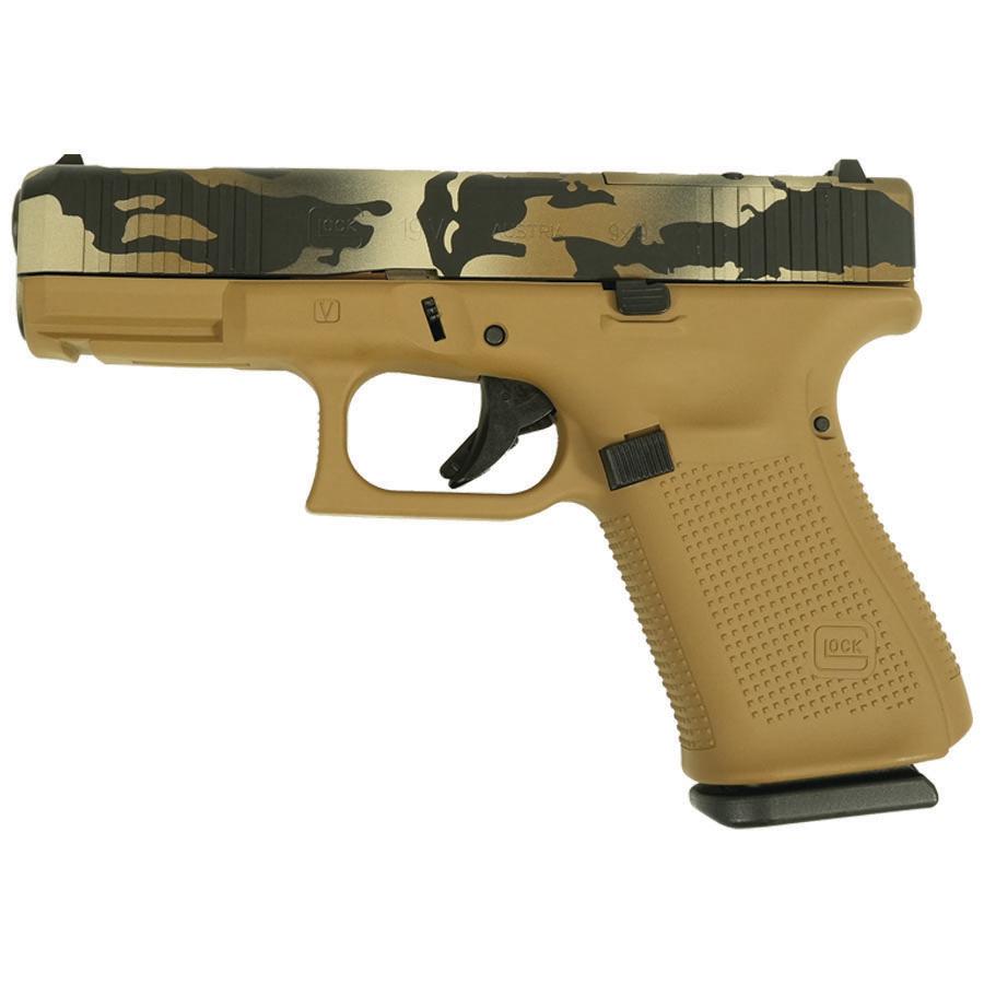 Glock V-Series Model 19 Optic Ready & Ported Handgun 9mm Luger 15rd Magazines (3) 4 Ported Barrel FDE Multi-Cam Cerakote Austria - View 2