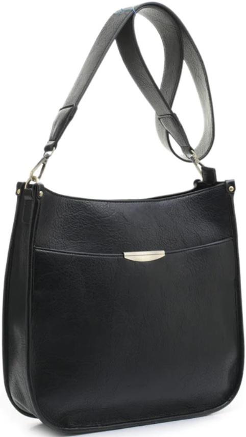 JESSIE & JAMES AVA CONCEALED CARRY LOCK AND KEY CROSSBODY HANDBAG 11 H X 11.5 W X 2.75 D ( BLACK ) - View 2