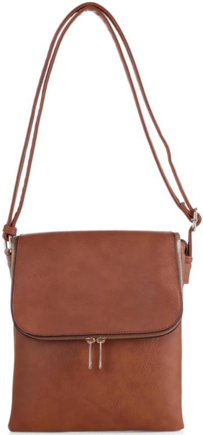 JESSIE & JAMES CHEYANNE CONCEALED CARRY LOCK AND KEY CROSSBODY HANDBAG 11 H X 9 W X 1.5 D ( COGNAC ) - View 2