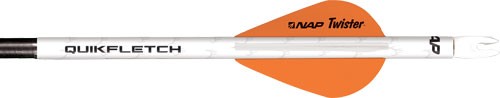 New Archery Quikfletch Twister 2 In. 6Pk White/Orange - View 2